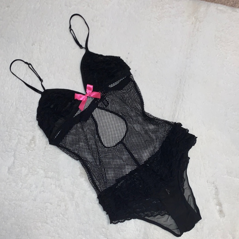 Small Victoria’s Secret Sexy little things vintage fishnet lingerie teddy